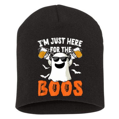 IM Just Here For The Boos Cute Ghost Halloween Costume Short Acrylic Beanie