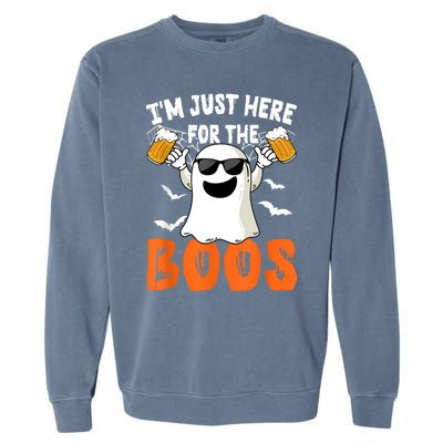 IM Just Here For The Boos Cute Ghost Halloween Costume Garment-Dyed Sweatshirt