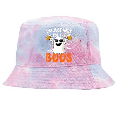 IM Just Here For The Boos Cute Ghost Halloween Costume Tie-Dyed Bucket Hat