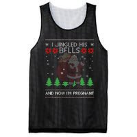 I Jingled His Bells And Now IM Pregnant Ugly Xmas Sweater Mesh Reversible Basketball Jersey Tank