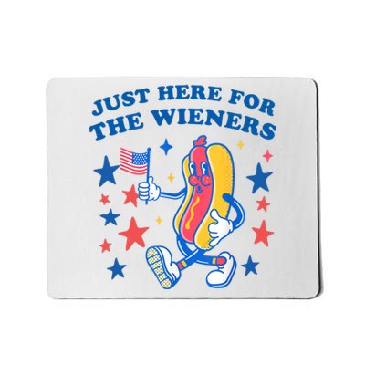 Im Just Here For The Wieners Funny 4th Of July Mousepad