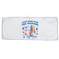 Im Just Here For The Wieners Funny 4th Of July Large Microfiber Waffle Golf Towel