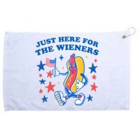 Im Just Here For The Wieners Funny 4th Of July Grommeted Golf Towel