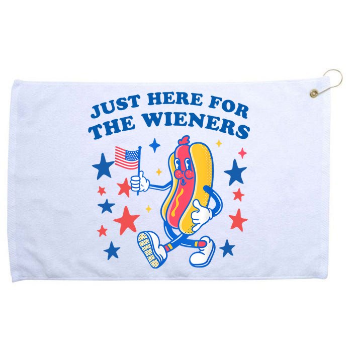 Im Just Here For The Wieners Funny 4th Of July Grommeted Golf Towel