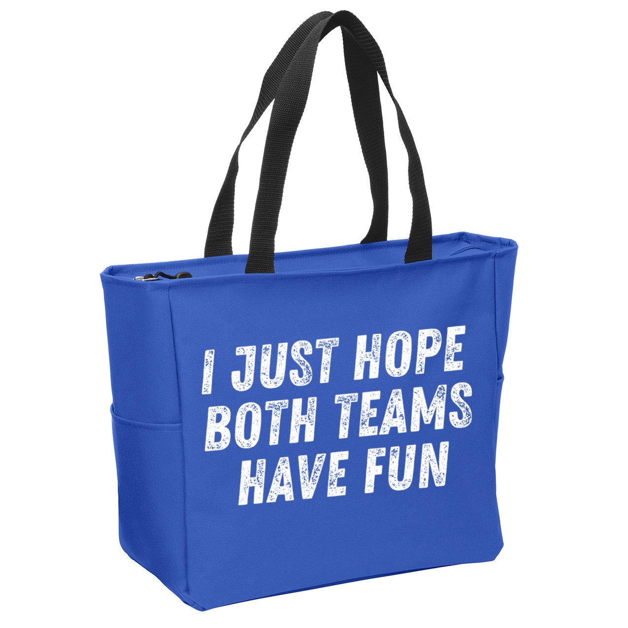 I Just Hope Both Teams Have Fun Funny Football Baseball Gift Zip Tote Bag