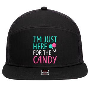 IM Just Here For The Candy Halloween 7 Panel Mesh Trucker Snapback Hat