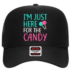 IM Just Here For The Candy Halloween High Crown Mesh Back Trucker Hat