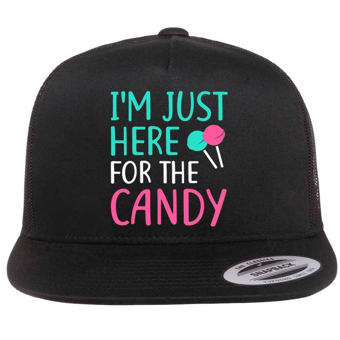 IM Just Here For The Candy Halloween Flat Bill Trucker Hat