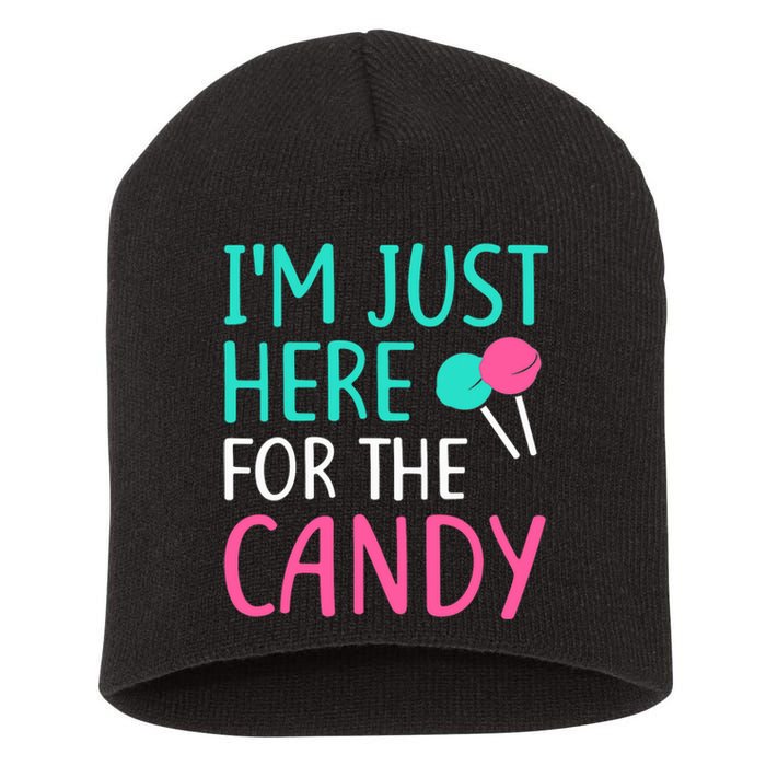 IM Just Here For The Candy Halloween Short Acrylic Beanie