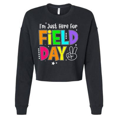 Im Just Here For Field Day Teacher Cropped Pullover Crew