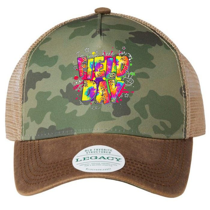 Im Just Here For Field Day Last Day School Leopard Tie Dye Legacy Tie Dye Trucker Hat