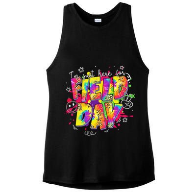 Im Just Here For Field Day Last Day School Leopard Tie Dye Ladies PosiCharge Tri-Blend Wicking Tank