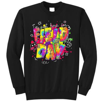 Im Just Here For Field Day Last Day School Leopard Tie Dye Sweatshirt