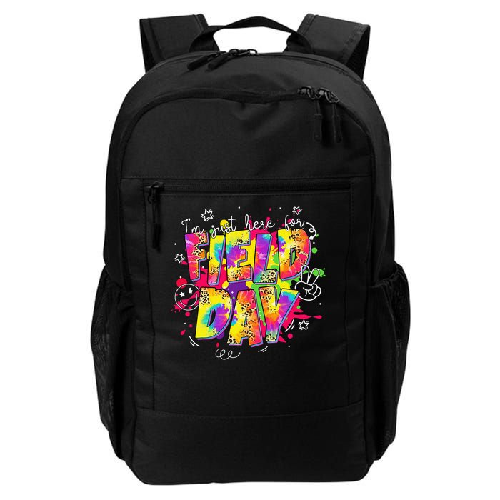 Im Just Here For Field Day Last Day School Leopard Tie Dye Backpack