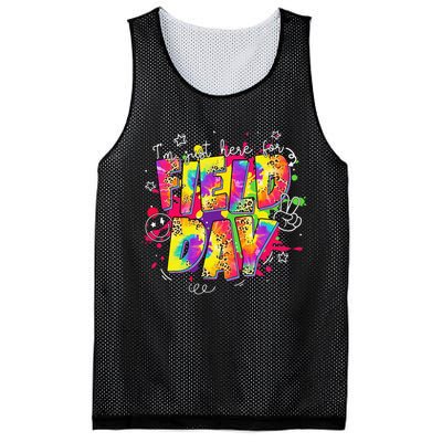 Im Just Here For Field Day Last Day School Leopard Tie Dye Mesh Reversible Basketball Jersey Tank