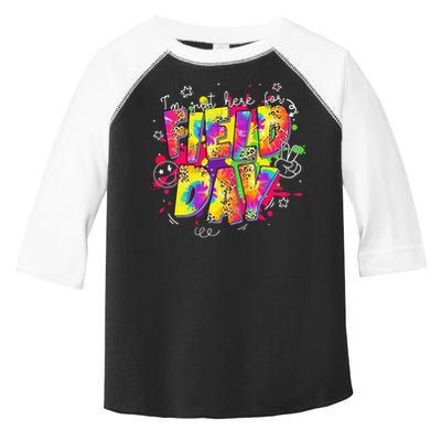 Im Just Here For Field Day Last Day School Leopard Tie Dye Toddler Fine Jersey T-Shirt