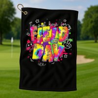 Im Just Here For Field Day Last Day School Leopard Tie Dye Golf Towel