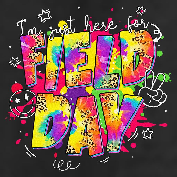 Im Just Here For Field Day Last Day School Leopard Tie Dye Golf Towel