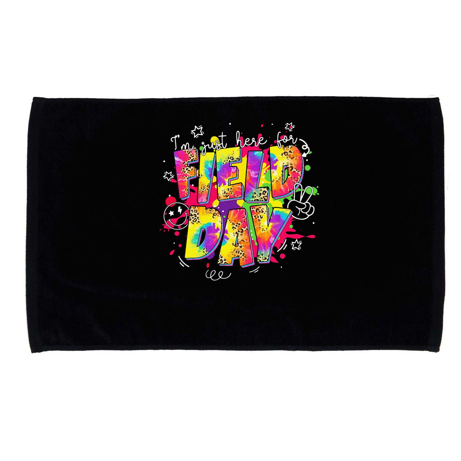 Im Just Here For Field Day Last Day School Leopard Tie Dye Microfiber Hand Towel