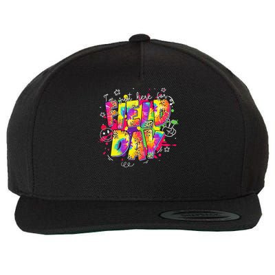 Im Just Here For Field Day Last Day School Leopard Tie Dye Wool Snapback Cap