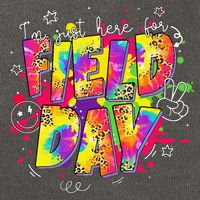 Im Just Here For Field Day Last Day School Leopard Tie Dye Cotton Canvas Backpack