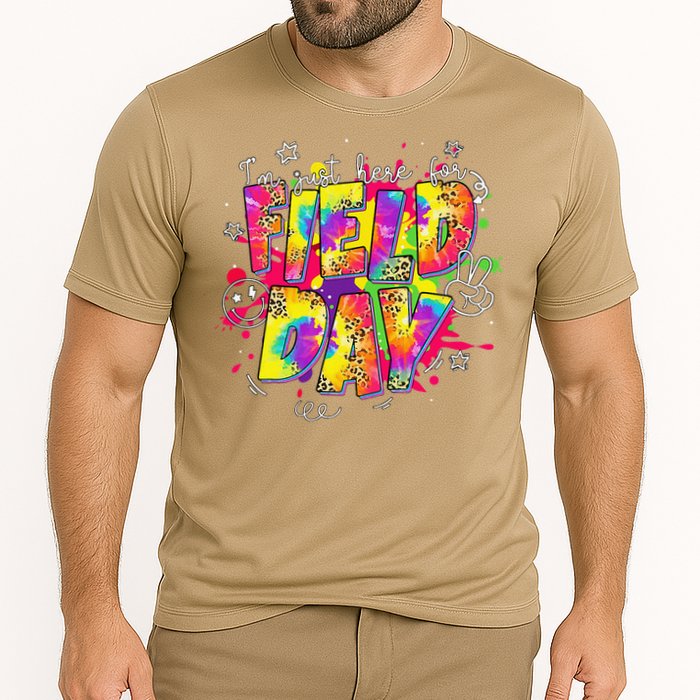 Im Just Here For Field Day Last Day School Leopard Tie Dye Performance Shirt