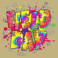 Im Just Here For Field Day Last Day School Leopard Tie Dye Performance Shirt
