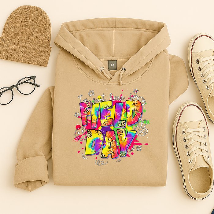 Im Just Here For Field Day Last Day School Leopard Tie Dye Hoodie