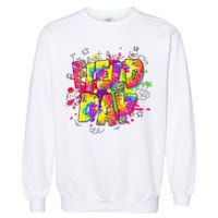 Im Just Here For Field Day Last Day School Leopard Tie Dye Garment-Dyed Sweatshirt