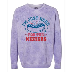 I'm Just Here For The Wieners 4th Of July Colorblast Crewneck Sweatshirt