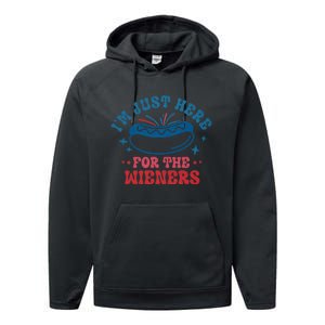 I'm Just Here For The Wieners 4th Of July Performance Fleece Hoodie