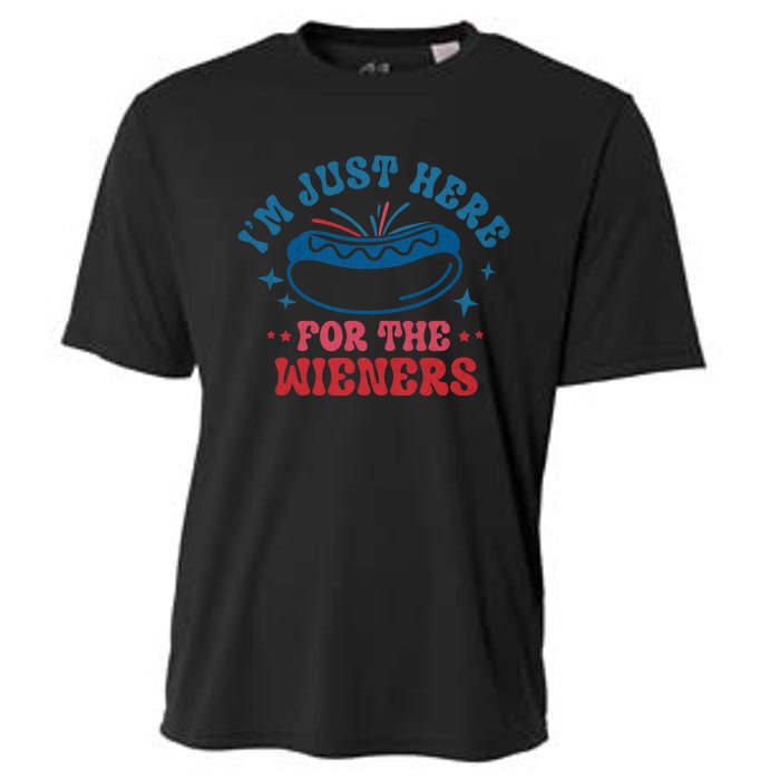 I'm Just Here For The Wieners 4th Of July Cooling Performance Crew T-Shirt