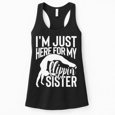I'm Just Here For My Flippin' Sister Gymnast Brother Womens Tank Top