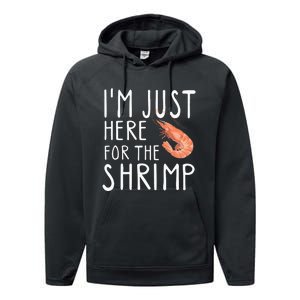 I'm Just Here For The Shrimp Crawfish Crab Seafood Lover Performance Fleece Hoodie