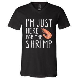 I'm Just Here For The Shrimp Crawfish Crab Seafood Lover V-Neck T-Shirt