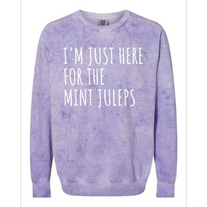 Im Just Here For The Mint Juleps Derby Horse Racing Gift Colorblast Crewneck Sweatshirt