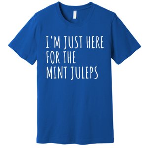 Im Just Here For The Mint Juleps Derby Horse Racing Gift Premium T-Shirt