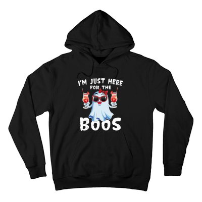 IM Just Here For The Boos Funny Halloween Gift Women Ghost Hoodie