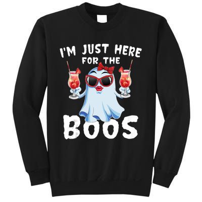 IM Just Here For The Boos Funny Halloween Gift Women Ghost Sweatshirt