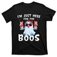 IM Just Here For The Boos Funny Halloween Gift Women Ghost T-Shirt