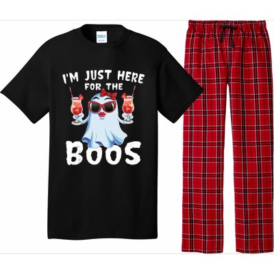 IM Just Here For The Boos Funny Halloween Gift Women Ghost Pajama Set