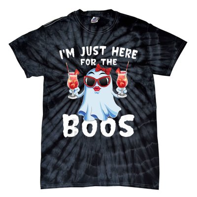 IM Just Here For The Boos Funny Halloween Gift Women Ghost Tie-Dye T-Shirt