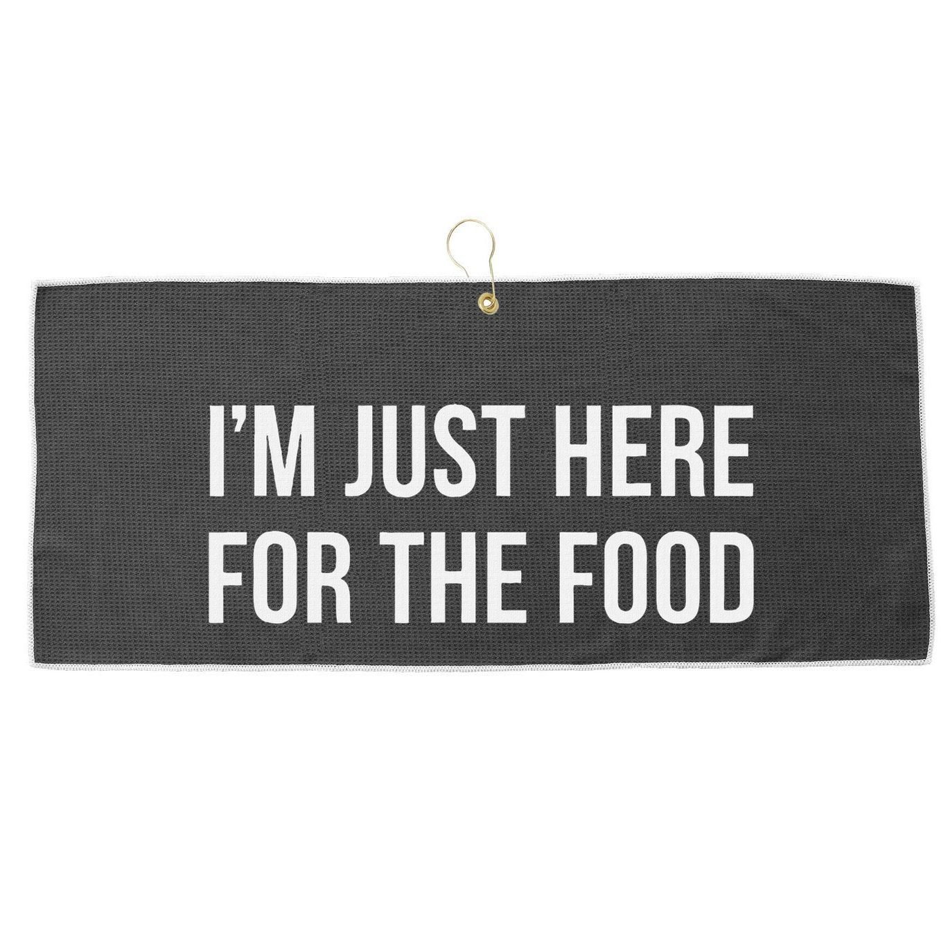 IM Just Here For The Food Large Microfiber Waffle Golf Towel