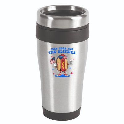 I'm Just Here For The Glizzies Funny Fourth Of July Wiener 16oz Travel Tumbler