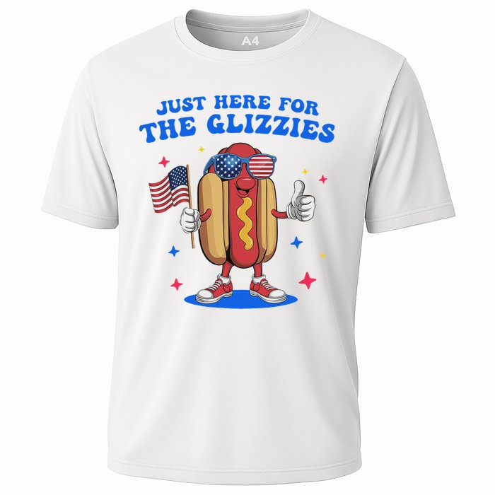I'm Just Here For The Glizzies Funny Fourth Of July Wiener Cooling Performance Crew T-Shirt