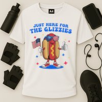 I'm Just Here For The Glizzies Funny Fourth Of July Wiener Cooling Performance Crew T-Shirt