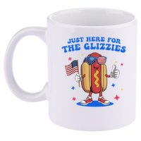 I'm Just Here For The Glizzies Funny Fourth Of July Wiener 11oz C Handle Ceramic Mug