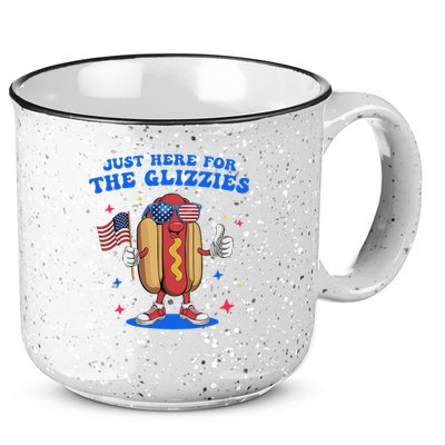 I'm Just Here For The Glizzies Funny Fourth Of July Wiener 15oz Campfire Ceramic Mug