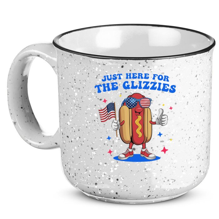 I'm Just Here For The Glizzies Funny Fourth Of July Wiener 15oz Campfire Ceramic Mug