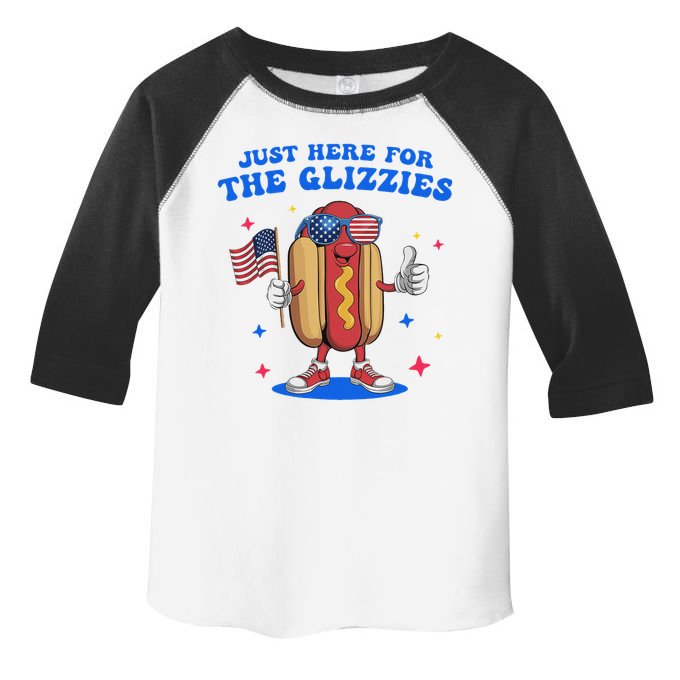 I'm Just Here For The Glizzies Funny Fourth Of July Wiener Toddler Fine Jersey T-Shirt